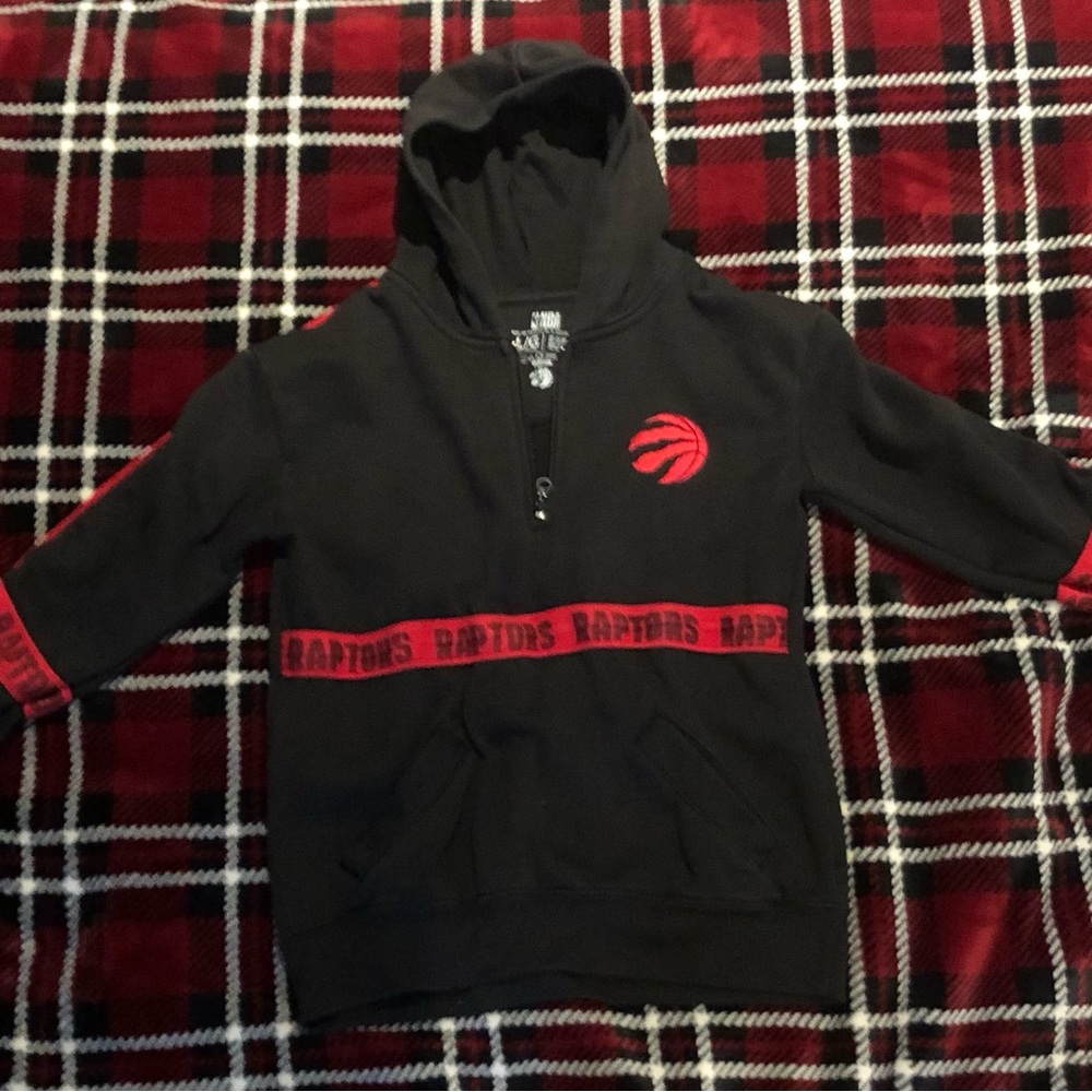 NBA Raptors Kids Black Hoodie with Red Accents